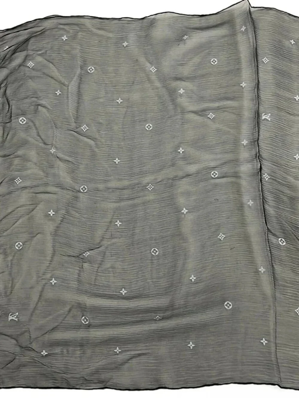 LOUIS VUITTON Etol Monogram Plume M73936 Noir Others CC0195 Scarf Silk